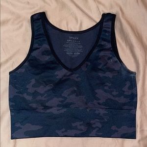 spanx sheer fashion mesh crop top